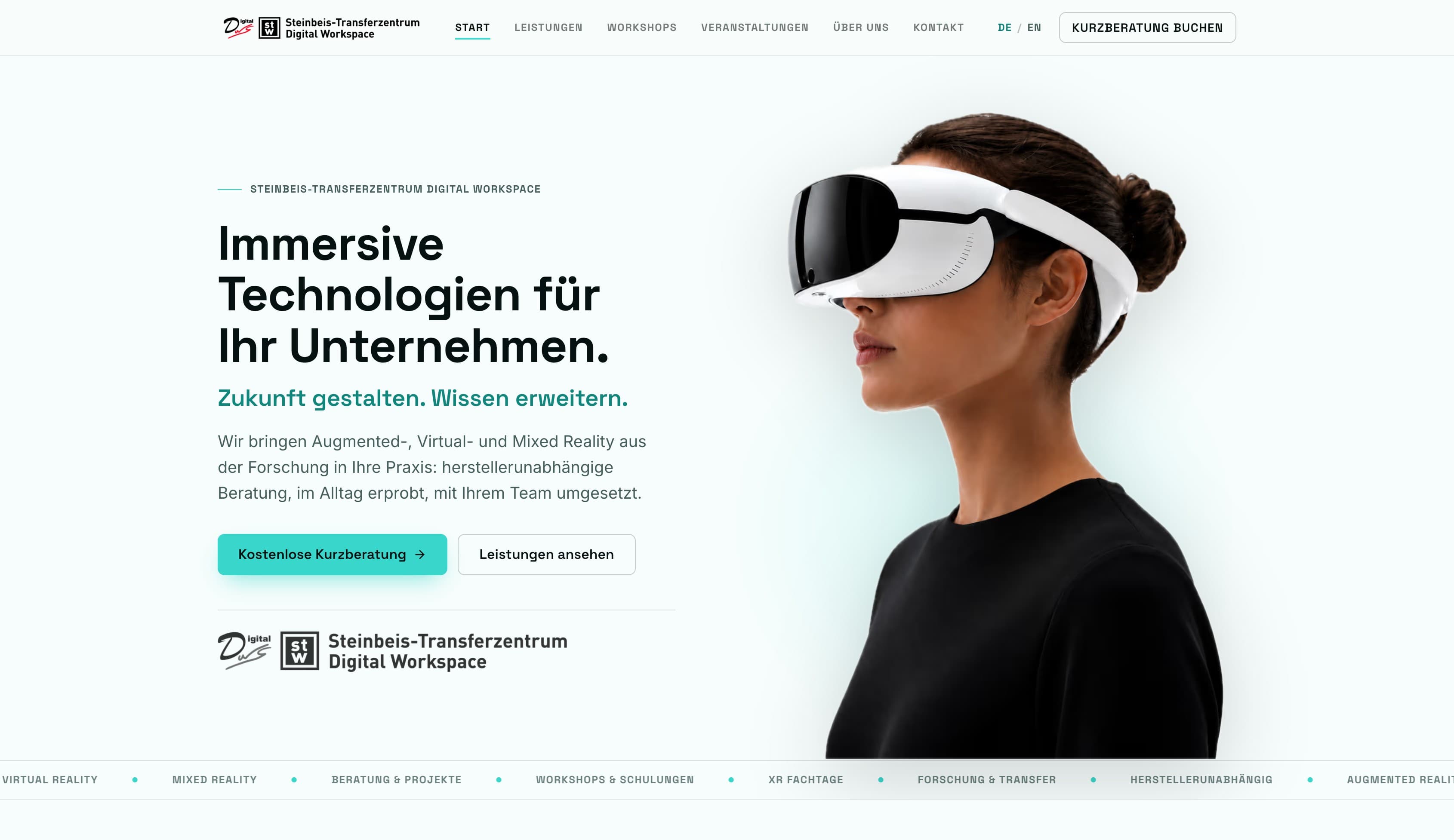 Landingpage von digital-workspace.eu